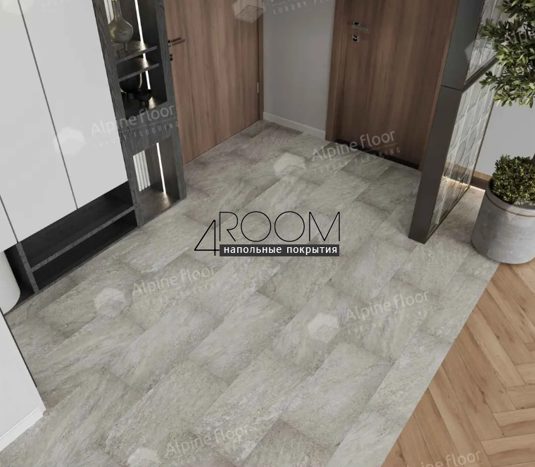 Кварц-виниловая, клеевая LVT плитка Alpine Floor Light Stone LVT, Шеффилд ECO-15-15, 608х303х2,5мм, 43 класс