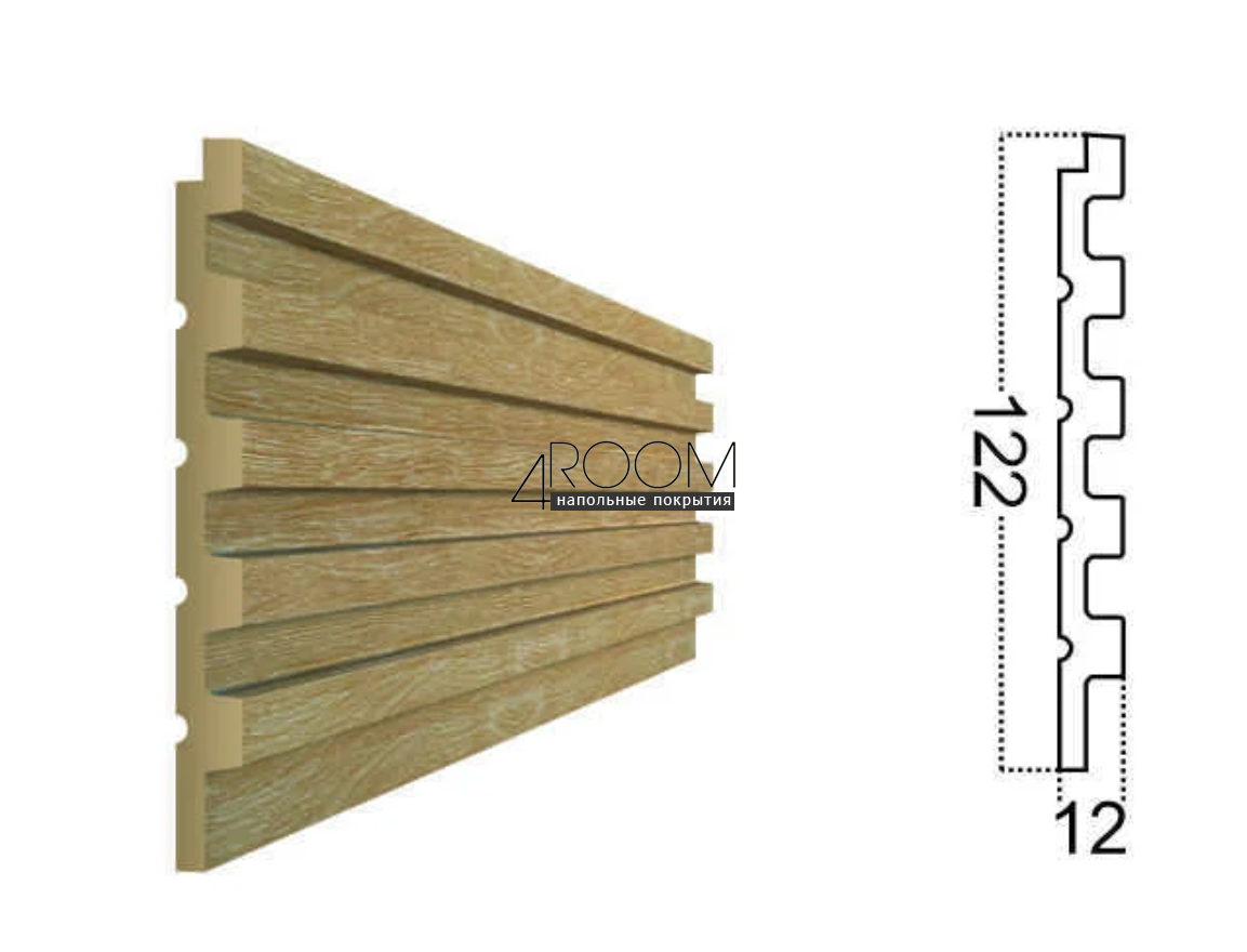 Стеновая 3D Панель Paolo Arte Konture, Kr208SP-6/2,7 Дуб, 122х12х2700мм