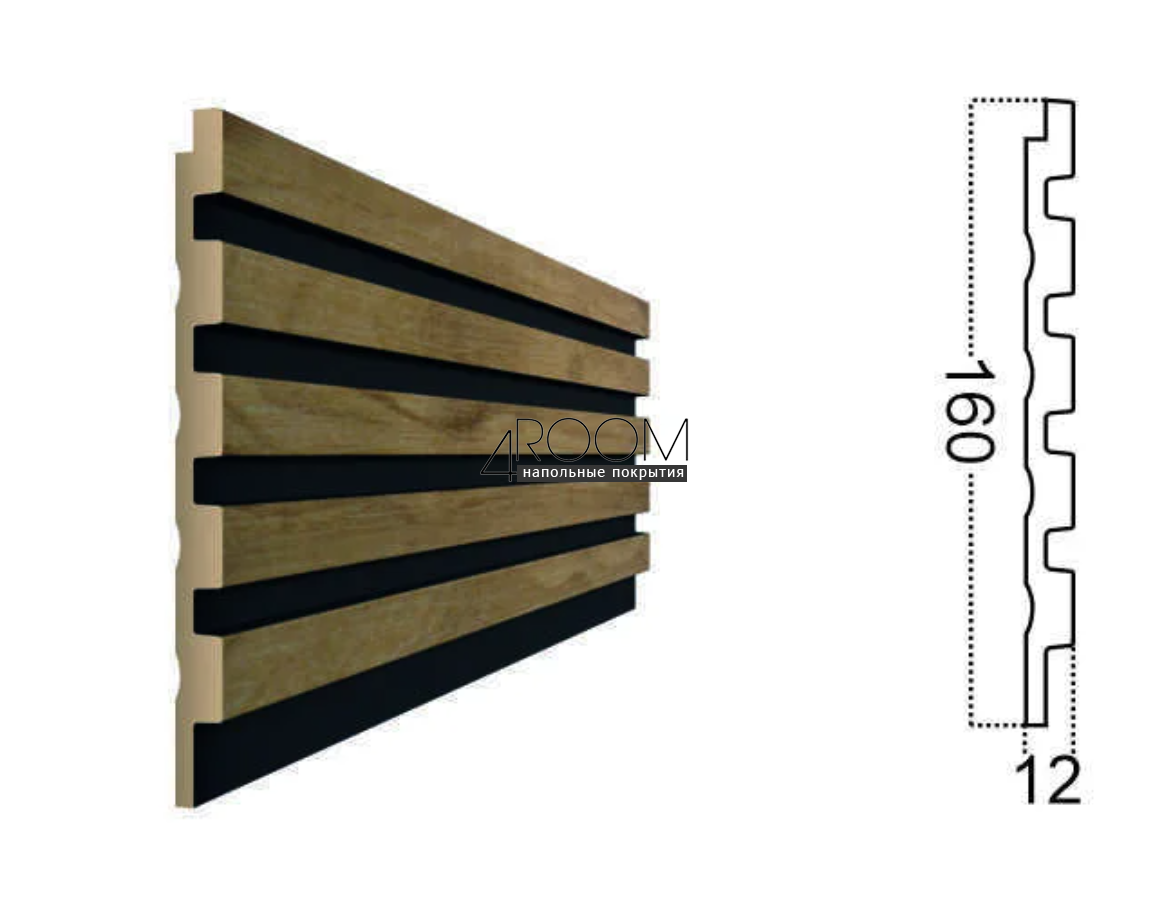 Стеновая 3D Панель Paolo Arte, Kr232SP-14A/2,7 Дуб, 160х12х2700мм