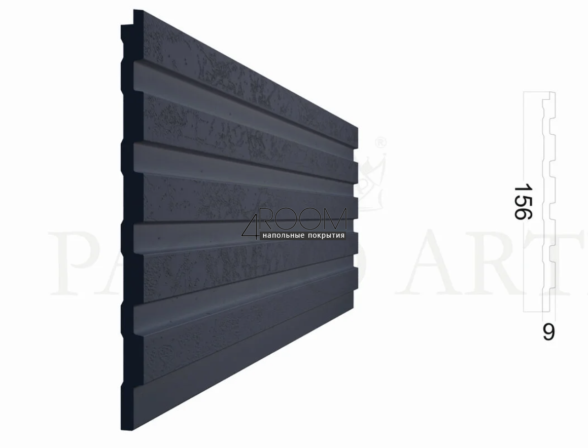 Стеновая 3D Панель Paolo Arte, Kr202SP-13/2,7 Графит, 156х9х2700мм