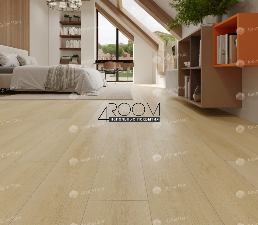 Каменно-полимерная замковая SPC плитка Alpine Floor Тихий лес ЕСО 9-13 MC, 1220х183мм, 6/0,55мм с встроенной подложкой, 43 класс