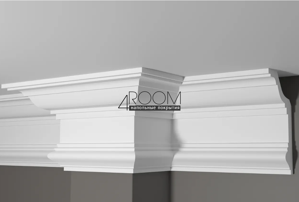 Потолочный плинтус/карниз из дюрополимера под покраску Decor-Dizayn DD513, 192х111х2000мм