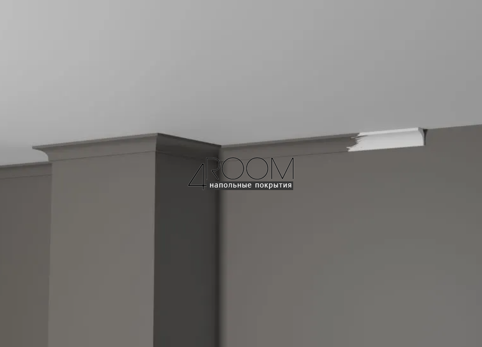 Потолочный плинтус/карниз из дюрополимера под покраску Decor-Dizayn DD626, 19х19х2000мм