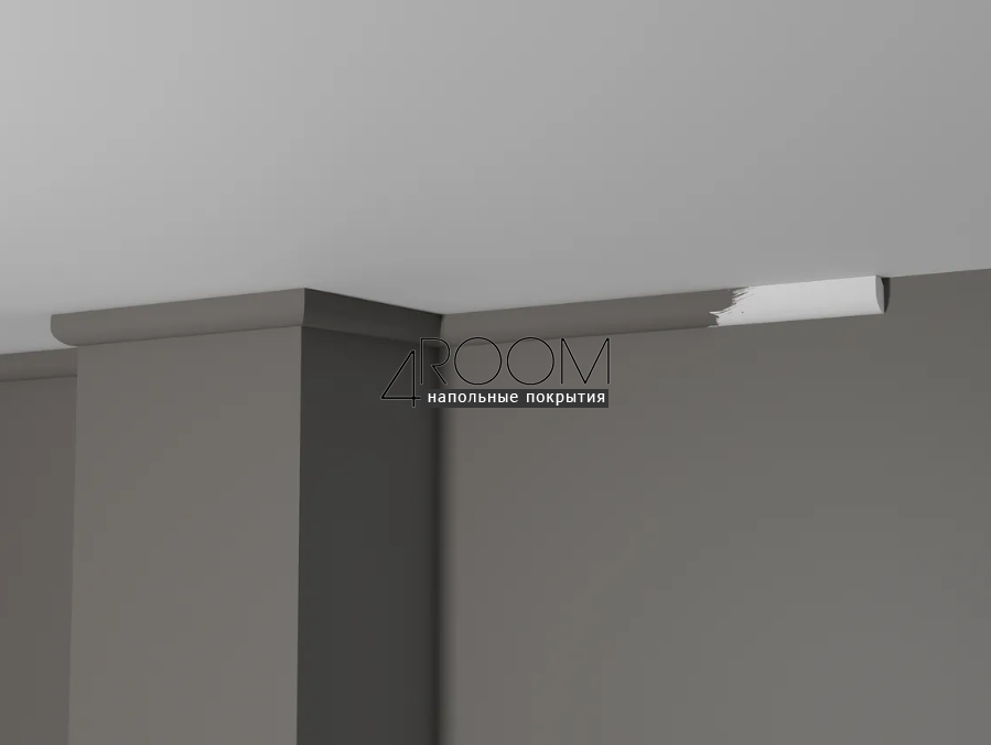 Потолочный плинтус/карниз из дюрополимера под покраску Decor-Dizayn DD02, 19х12х2000мм