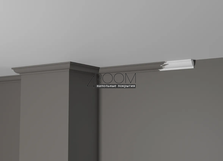 Потолочный плинтус/карниз из дюрополимера под покраску Decor-Dizayn DD38, 20х20х2000мм