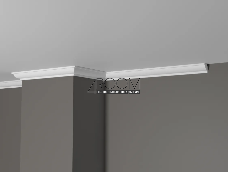 Потолочный плинтус/карниз из дюрополимера под покраску Decor-Dizayn DD38, 20х20х2000мм