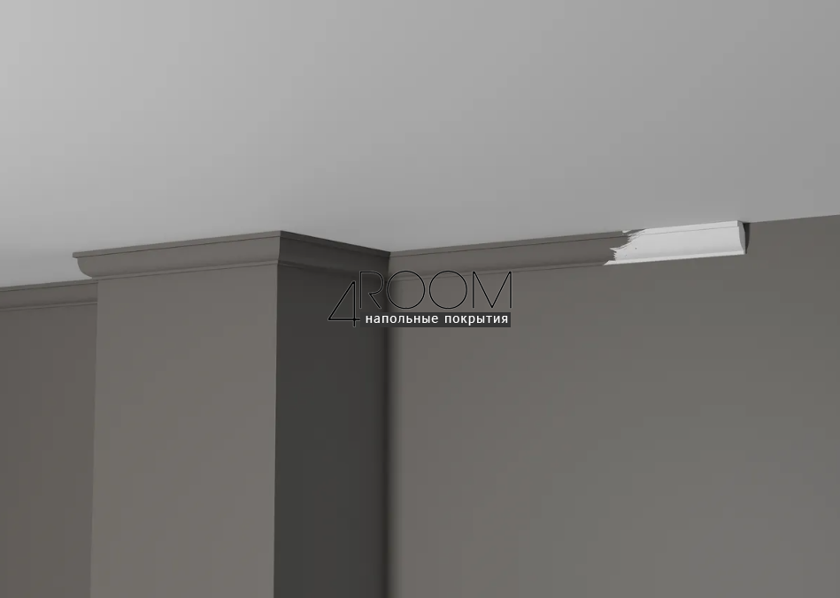 Потолочный плинтус/карниз из дюрополимера под покраску Decor-Dizayn DD09, 21х14х2000мм