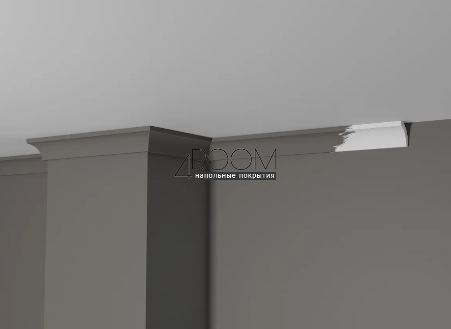 Потолочный плинтус/карниз из дюрополимера под покраску Decor-Dizayn DD36, 29х20х2000мм