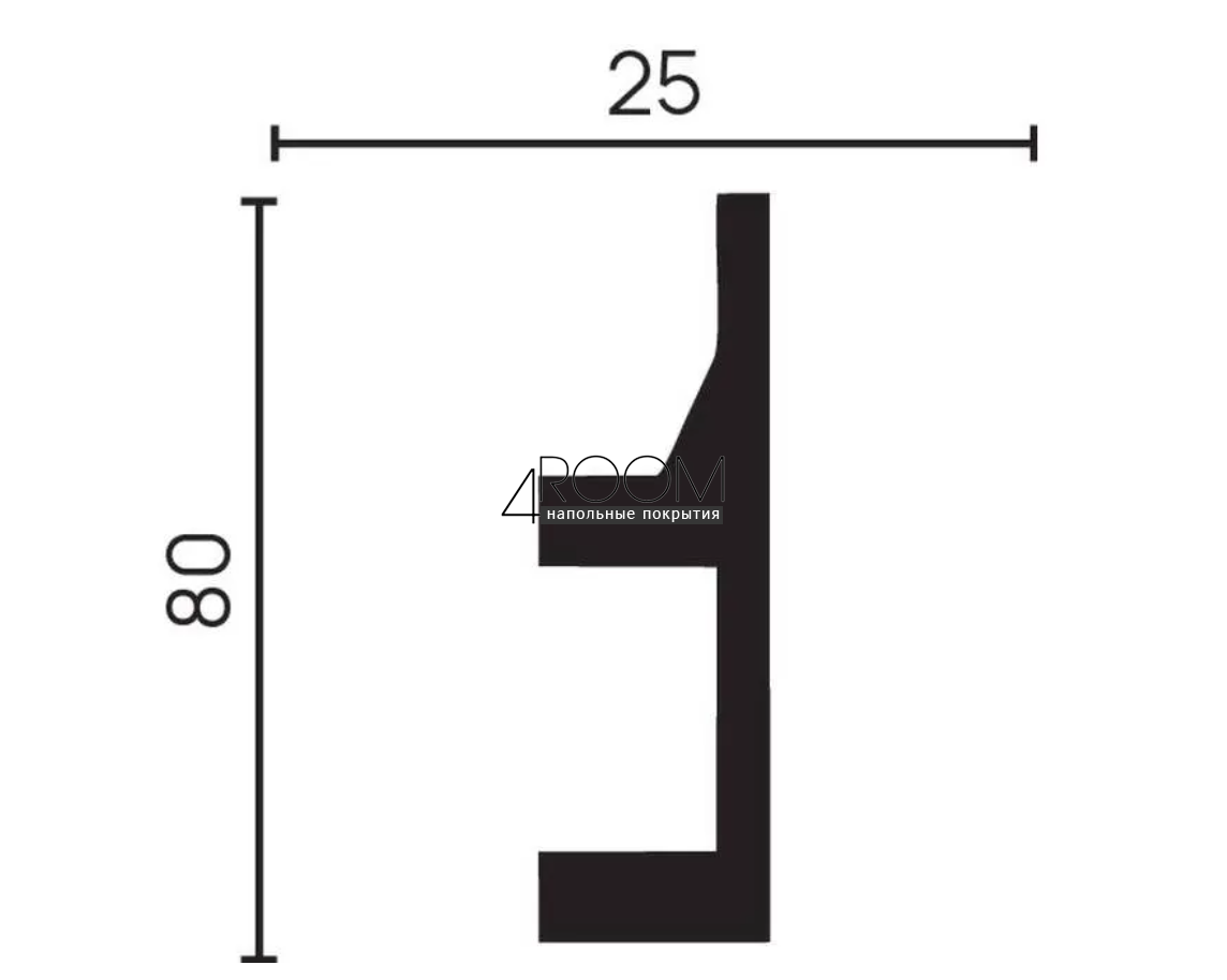 Молдинг из дюрополимера под покраску под скрытую подсветку Decor-Dizayn DD615, 80x25х2000 мм