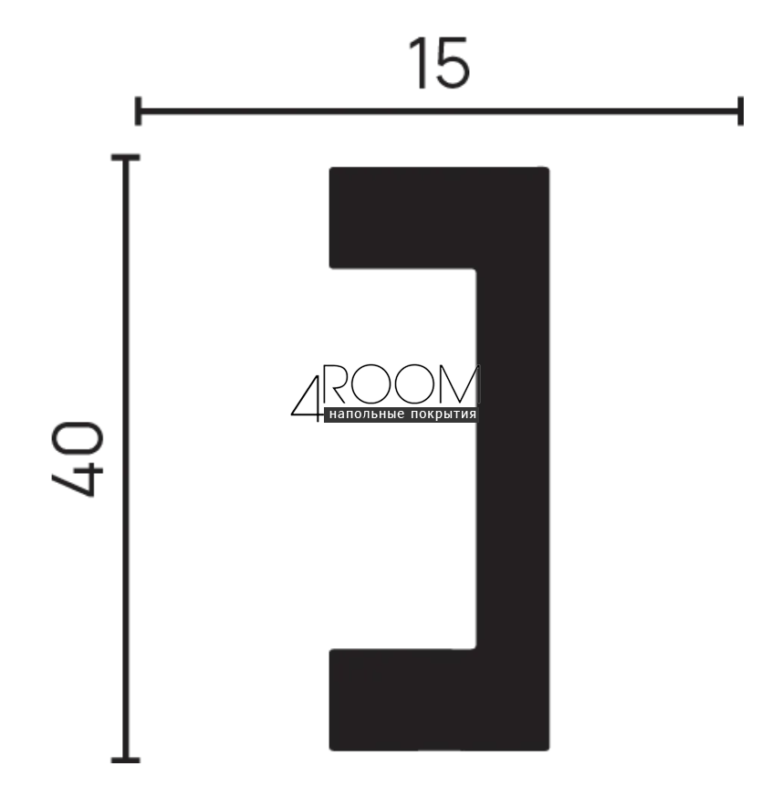 Плинтус из дюрополимера под покраску Decor-Dizayn DD618(3м), 40х15х3000мм