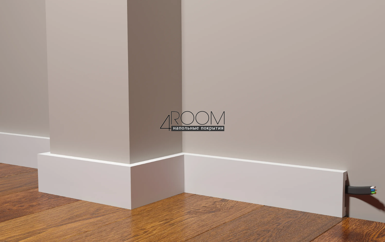 Плинтус из дюрополимера под покраску Decor-Dizayn DD33, 65х15х2000мм