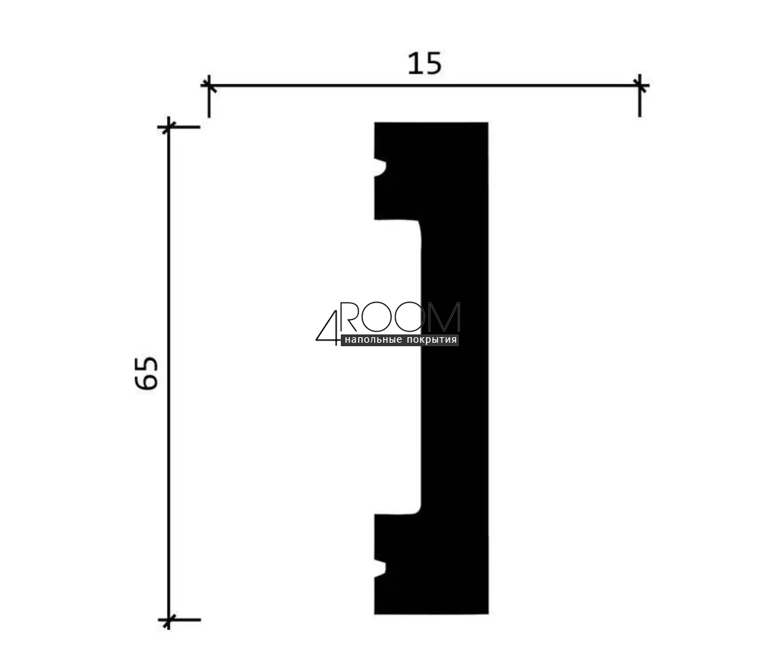 Плинтус из дюрополимера под покраску Decor-Dizayn DD33, 65х15х2000мм