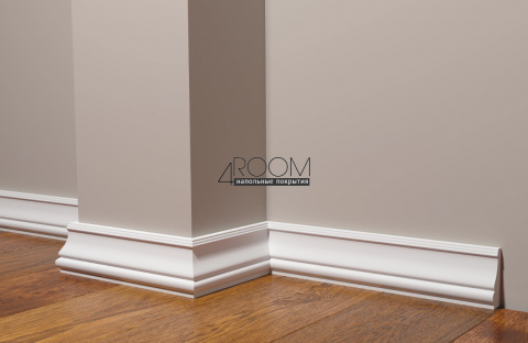 Плинтус из дюрополимера под покраску Decor-Dizayn DD161А, 60х20х2000мм