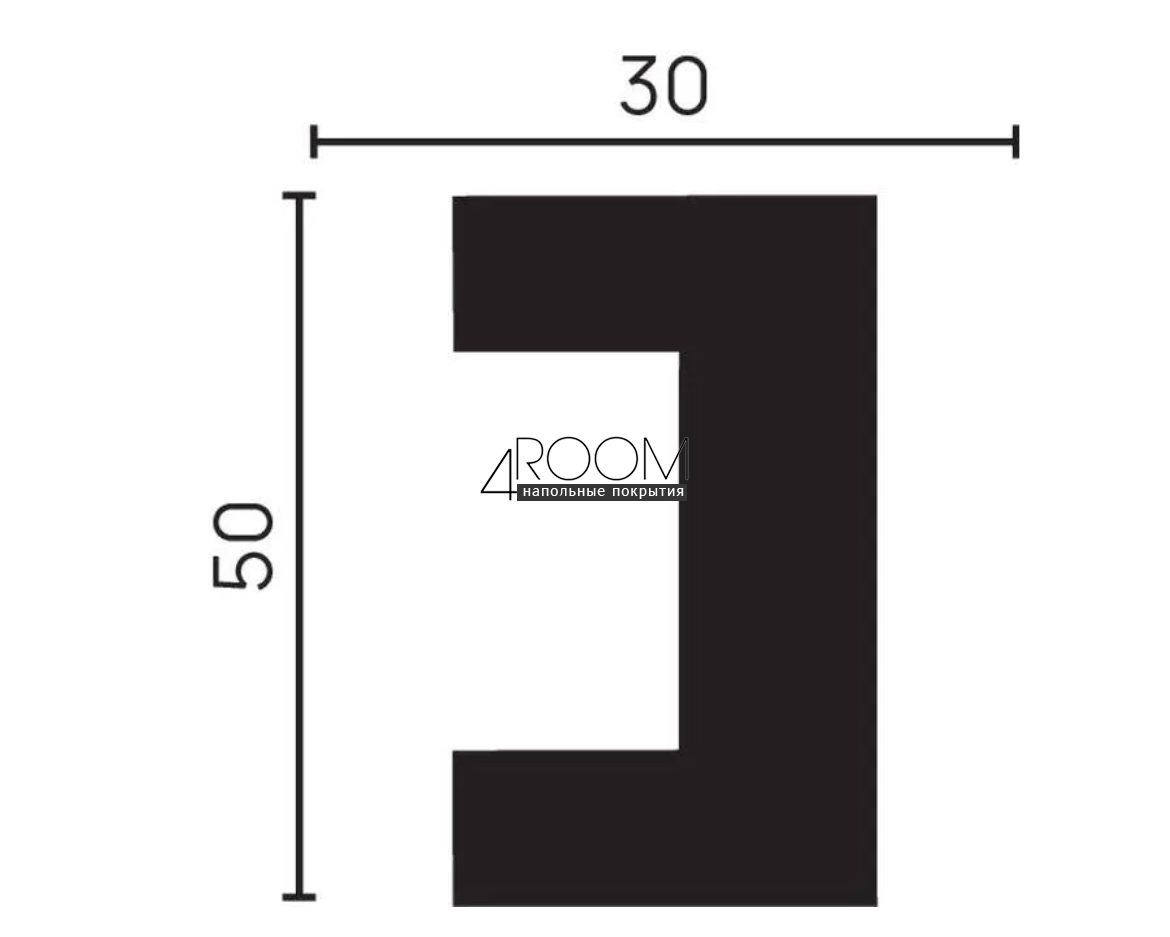 Плинтус из дюрополимера под покраску Decor-Dizayn DD613, 50х30х2000мм