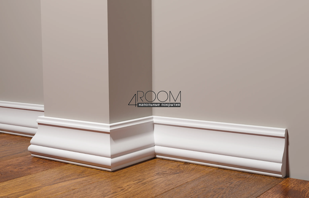 Плинтус из дюрополимера под покраску Decor-Dizayn DD152А, 85х25х2000мм