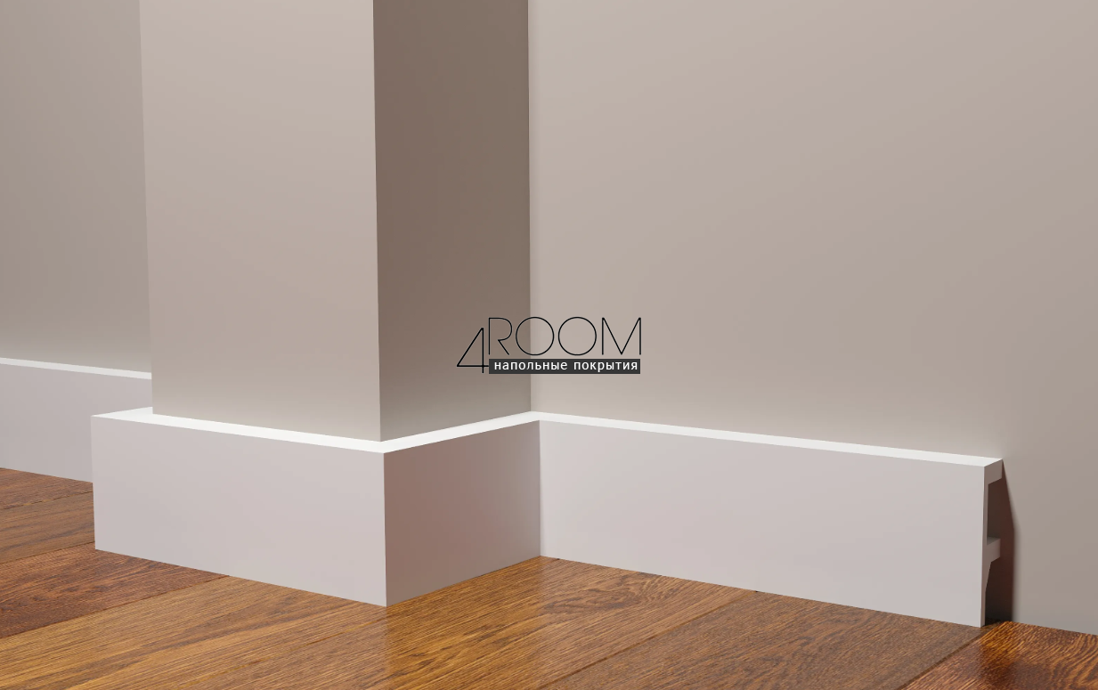 Плинтус из дюрополимера под покраску Decor-Dizayn DD615, 80х25х2000мм