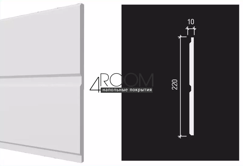 Декоративная 3D панель под покраску из дюрополимера Decor-Dizayn DD921(2m), 220х10х2000мм