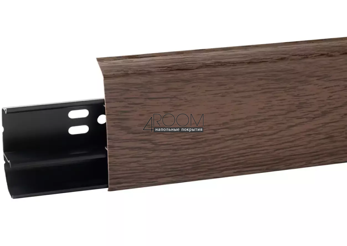 Пластиковый напольный плинтус Aberhof ABF 70 Венге Африка 7014, 70х26х2200мм