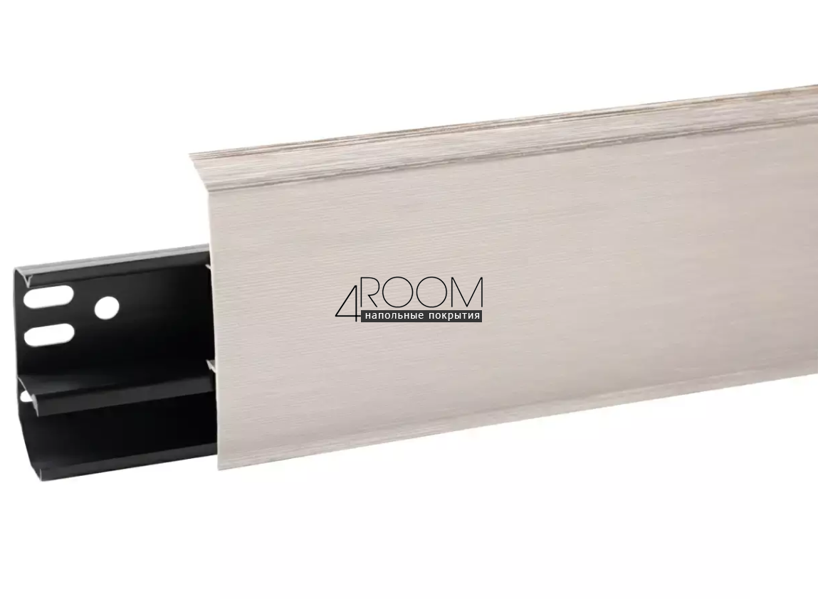 Пластиковый напольный плинтус Aberhof ABF 70 Алюминий светлый 7041, 70х26х2200мм