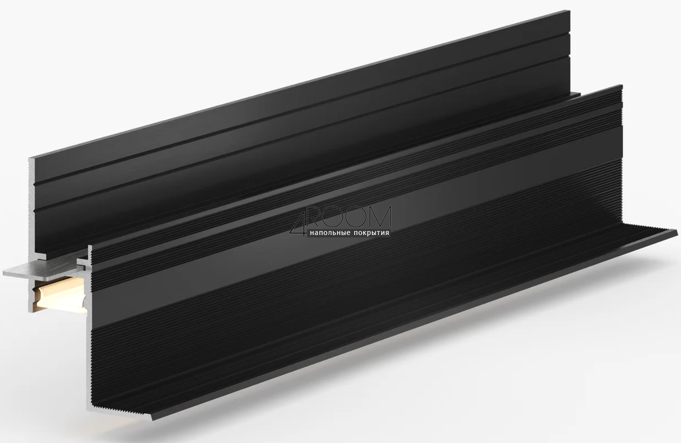 Теневая алюминиевая рейка Laconistiq MULTILEVEL NEW для TV зон и разноуровневых стен, 46.5x28.7x3000мм, черный анод