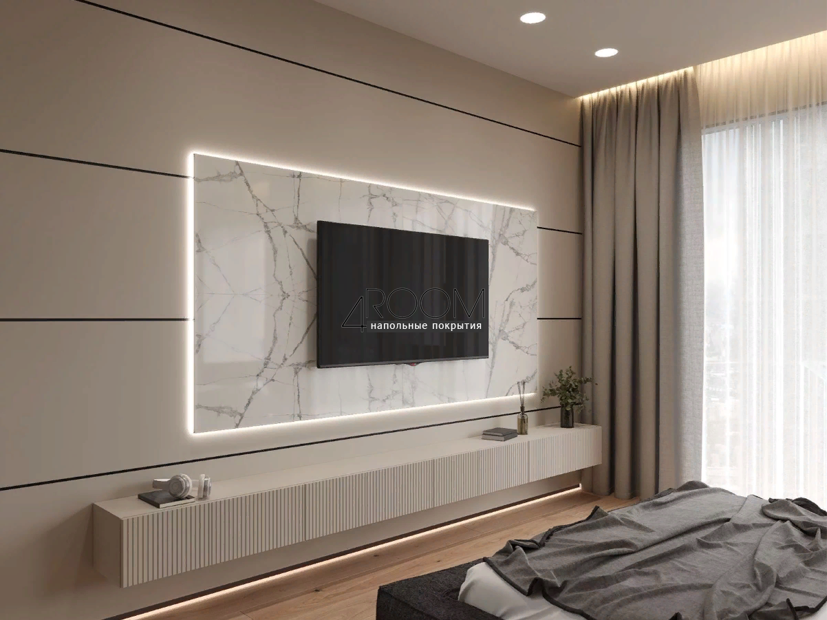 Теневая алюминиевая рейка Laconistiq MULTILEVEL NEW для TV зон и разноуровневых стен, 46.5x28.7x3000мм, Золото анод