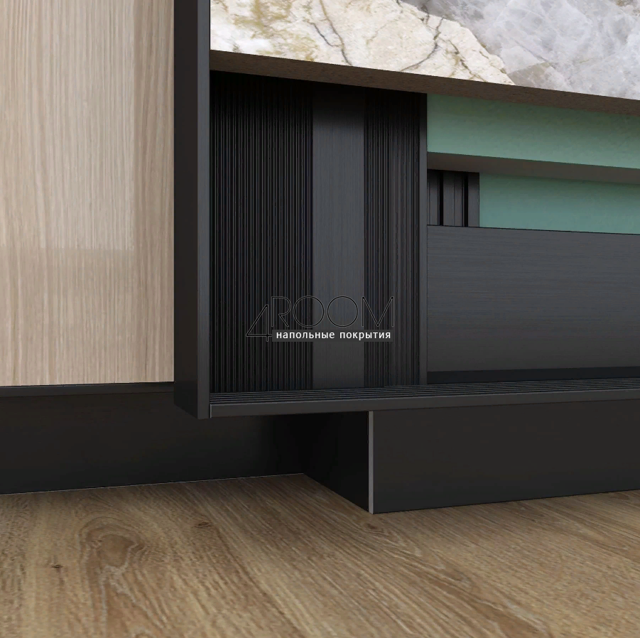 Теневая алюминиевая рейка Laconistiq MULTILEVEL NEW для TV зон и разноуровневых стен, 46.5x28.7x3000мм, Золото анод