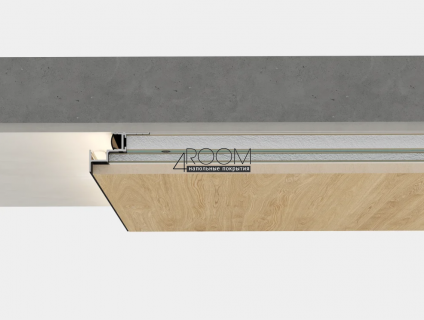Теневая алюминиевая рейка Laconistiq MULTILEVEL DUAL, 46,7x31x3000мм, Золото анод