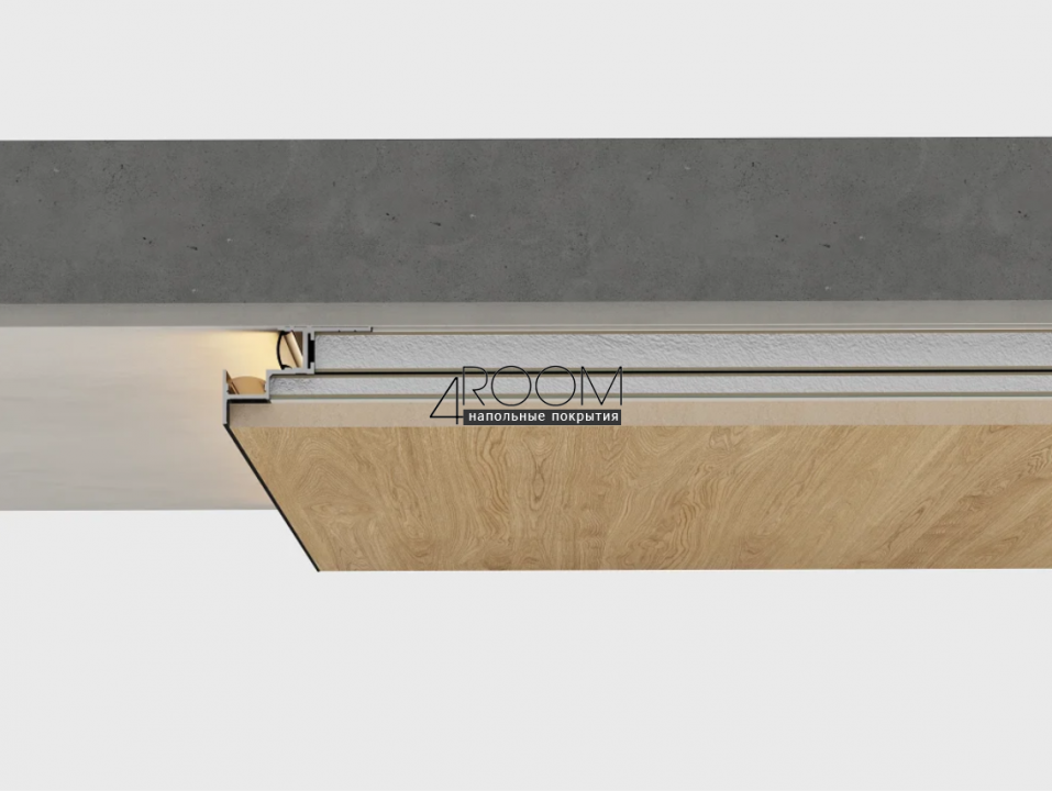 Теневая алюминиевая рейка Laconistiq MULTILEVEL DUAL, 46,7x31x3000мм, Черный анодированный
