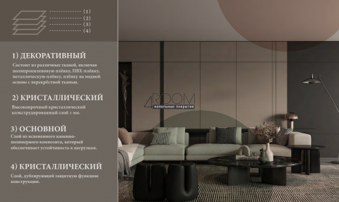Стеновая интерьерная Бамбуковая панель Мрамор Бежевый D9085, 2800х600х8мм