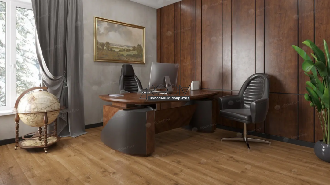 Каменно-полимерная замковая SPC плитка Alpine Floor Натуральное дерево (Real Wood), Королевский дуб Royal ECO 2-1 MC, 1220х183мм, 4/0,5мм, 43 класс