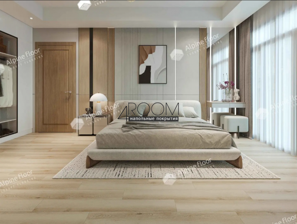 Каменно-полимерная замковая SPC плитка Alpine Floor Натуральное дерево (Real Wood), Сомерсетский дуб Самерсет ЕСО 2-11 MC, 1220х183мм, 6/0,5мм, 43 класс