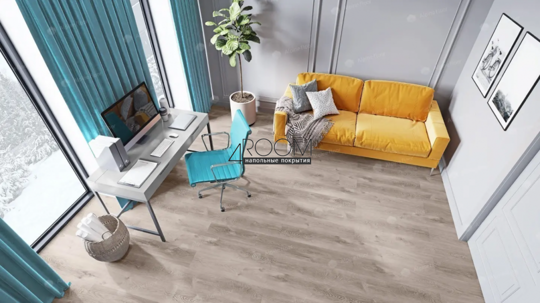 Каменно-полимерная замковая SPC плитка Alpine Floor Премиальный XL (Premium XL), Дуб гранит ABA ECO 7-8 MC, 1524х180мм, 8/0,5мм, 43 класс