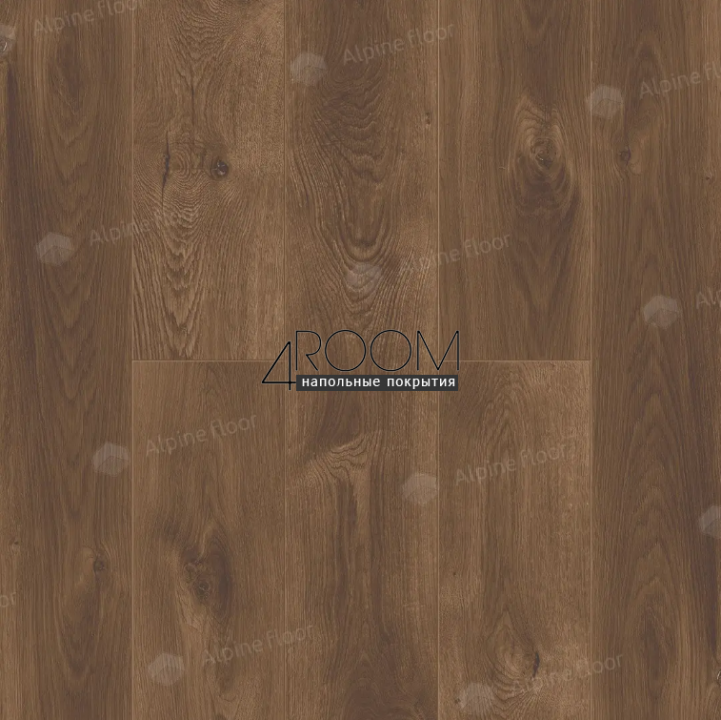 Каменно-полимерная замковая SPC плитка Alpine Floor Премиальный XL (Premium XL), Дуб коричневый ABA ECO 7-9 MC, 1524х180мм, 8/0,5мм, 43 класс
