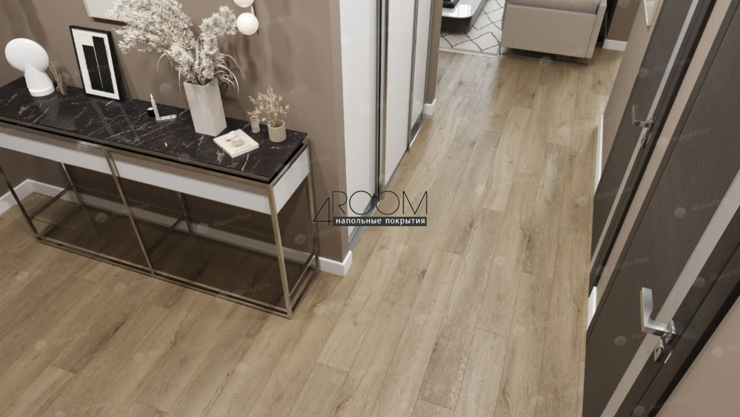 Каменно-полимерная замковая SPC плитка Alpine Floor Премиальный XL (Premium XL), Дуб млечный ABA ECO 7-13 MC, 1524х180мм, 8/0,5мм, 43 класс