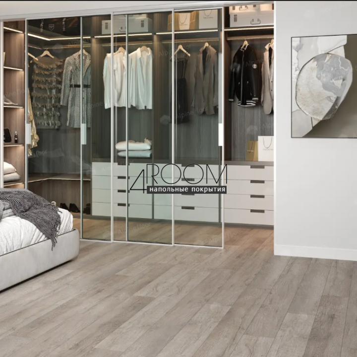 Каменно-полимерная замковая SPC плитка Alpine Floor Премиальный XL (Premium XL), Дуб состаренный ABA ECO 7-15 MC, 1524х180мм, 8/0,5мм, 43 класс