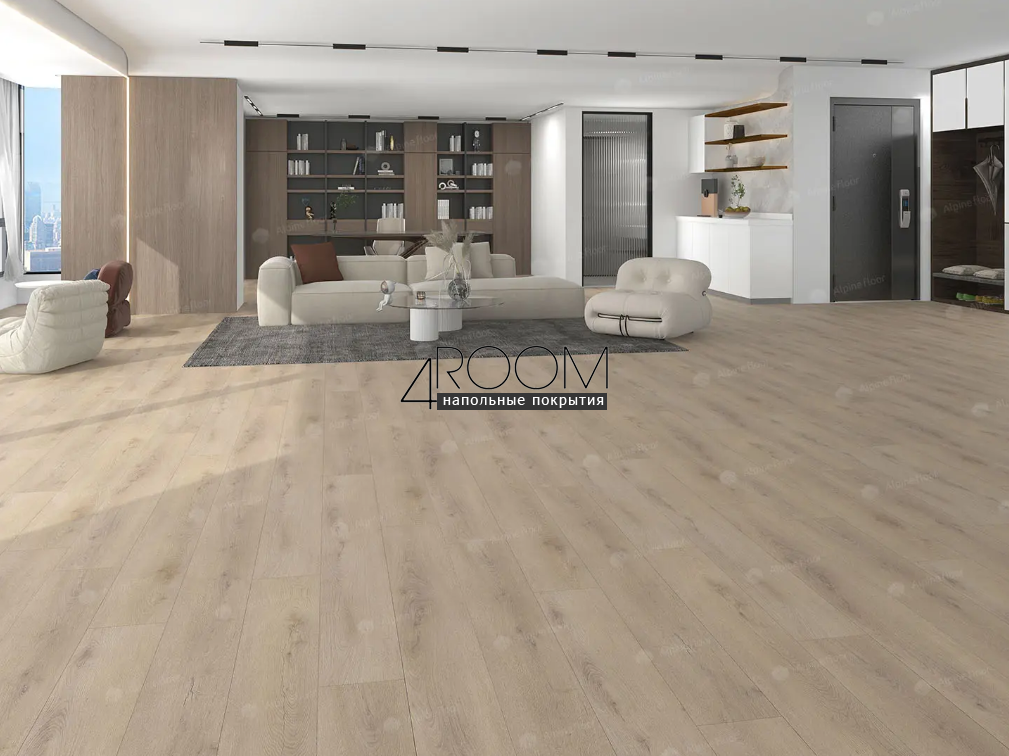 Каменно-полимерная замковая SPC плитка Alpine Floor Премиальный XL (Premium XL), Дуб Эльнат ABA ECO 7-24 MC, 1800х229мм, 8/0,5мм, 43 класс