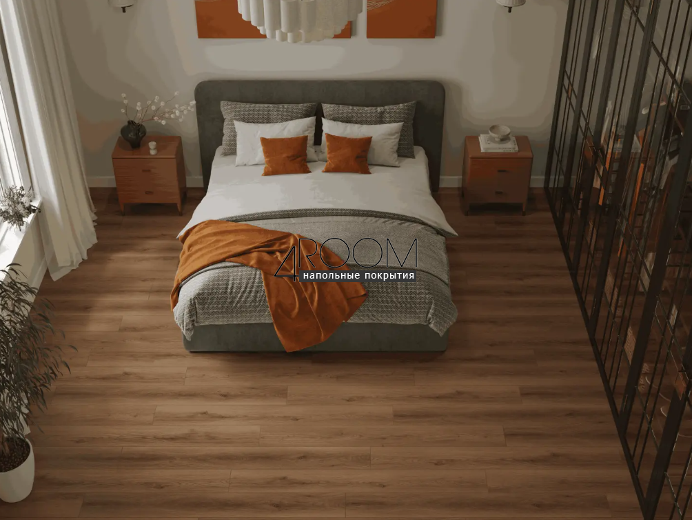 Каменно-полимерная замковая SPC плитка Alpine Floor Премиальный XL (Premium XL), Дуб Умбровый ABA ECO 7-35 MC, 1524х180х8/0,5мм, 43 класс