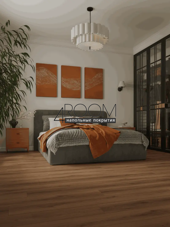 Каменно-полимерная замковая SPC плитка Alpine Floor Премиальный XL (Premium XL), Дуб Умбровый ABA ECO 7-35 MC, 1524х180х8/0,5мм, 43 класс