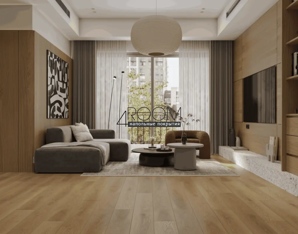 Каменно-полимерная замковая SPC плитка Alpine Floor Премиальный XL (Premium XL), Дуб Льняной ABA ECO 7-36 MC, 1524х180х8/0,5мм, 43 класс