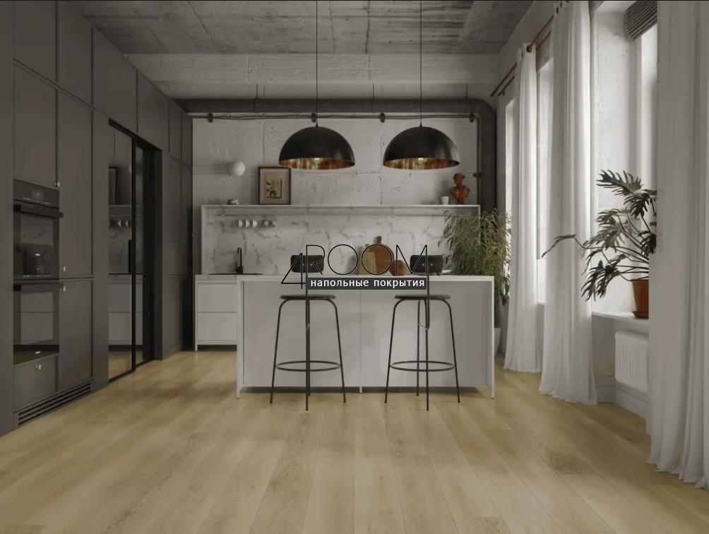 Каменно-полимерная замковая SPC плитка Alpine Floor Премиальный XL (Premium XL), Дуб Эбеновый ABA ECO 7-41 MC, 1524х180х8/0,5мм, 43 класс