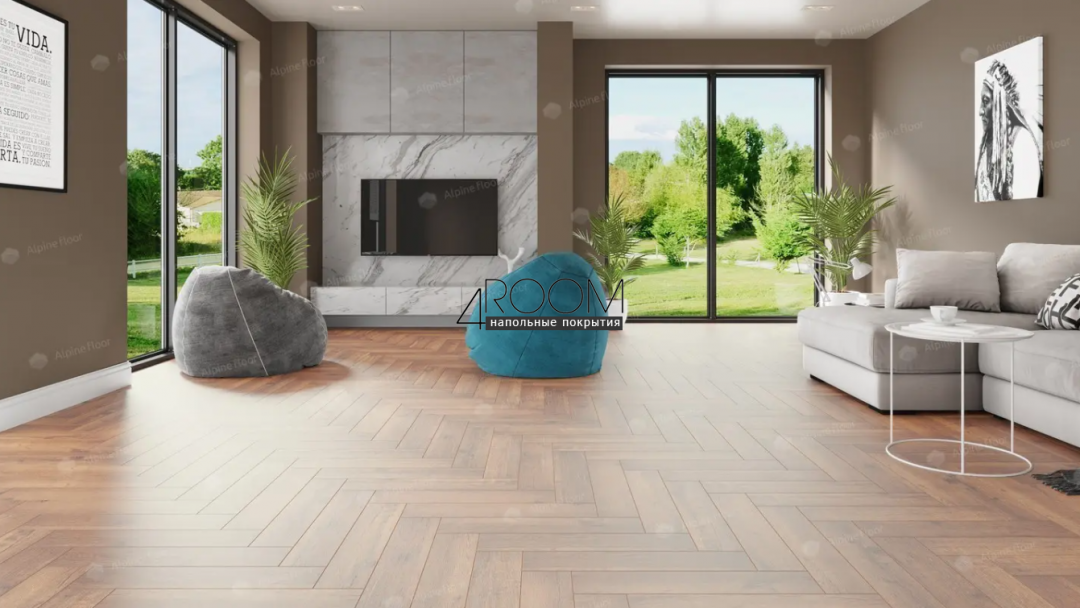 Каменно-полимерная замковая SPC плитка Alpine Floor Изящный паркет (Light Parquet), Королевский дуб Royal ЕСО 13-2 MC, 600х125х4/0,5мм, 43 класс