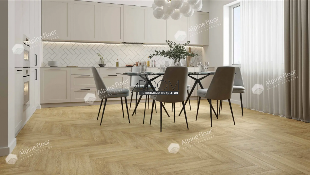 Каменно-полимерная замковая SPC плитка Alpine Floor Изящный паркет (Light Parquet), ДУБ ВАНИЛЬ СЕЛЕКТ ЕСО 13-3 MC, 600х125х4/0,5мм, 43 класс