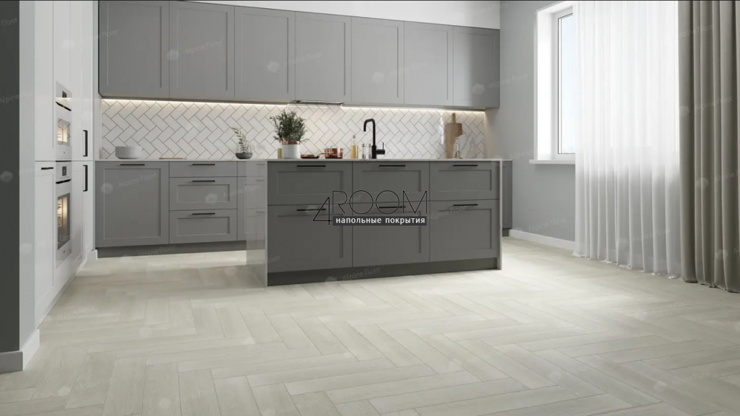 Каменно-полимерная замковая SPC плитка Alpine Floor Изящный паркет (Light Parquet), ЗИМНИЙ ЛЕС ЕСО 13-6 MC, 600х125х4/0,5мм, 43 класс