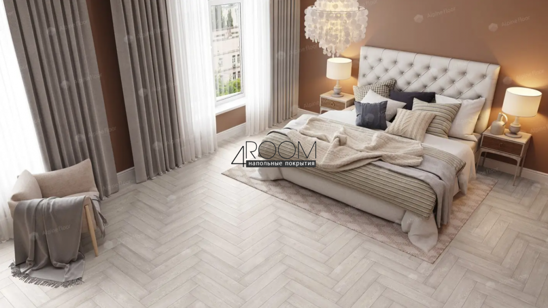 Каменно-полимерная замковая SPC плитка Alpine Floor Изящный паркет (Light Parquet), ГОЛУБОЙ ЛЕС ЕСО 13-9 MC, 600х125х4/0,5мм, 43 класс