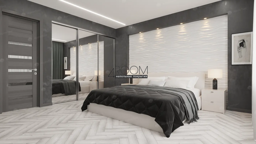 Каменно-полимерная замковая SPC плитка Alpine Floor Изящный паркет (Light Parquet), Дуб Альхена ЕСО 13-12 MC, 600х125х4/0,5мм, 43 класс