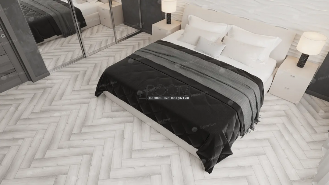 Каменно-полимерная замковая SPC плитка Alpine Floor Изящный паркет (Light Parquet), Дуб Альхена ЕСО 13-12 MC, 600х125х4/0,5мм, 43 класс