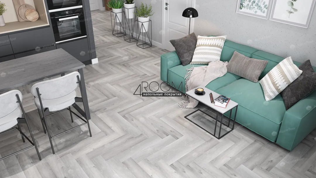 Каменно-полимерная замковая SPC плитка Alpine Floor Изящный паркет (Light Parquet), Дуб Лейтена ЕСО 13-18 MC, 600х125х4/0,5мм, 43 класс