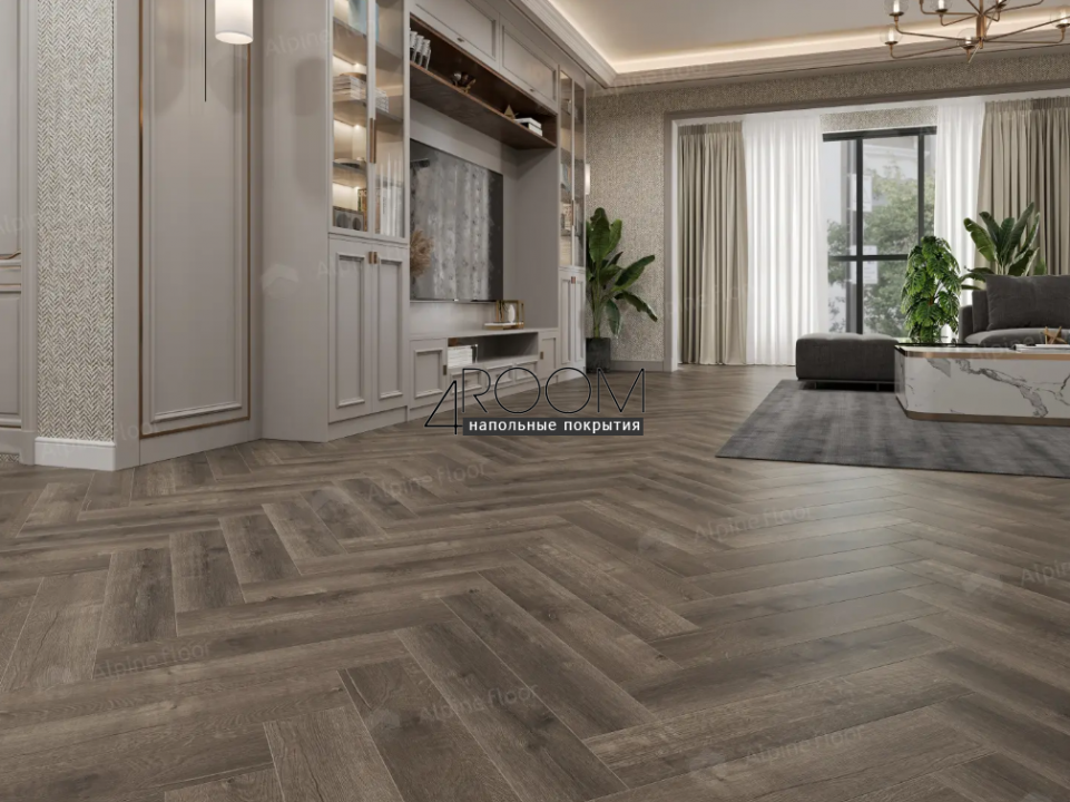 Каменно-полимерная замковая SPC плитка Alpine Floor Изящный паркет (Light Parquet), Дуб Антарес ЕСО 13-19 MC, 600х125х4/0,5мм, 43 класс