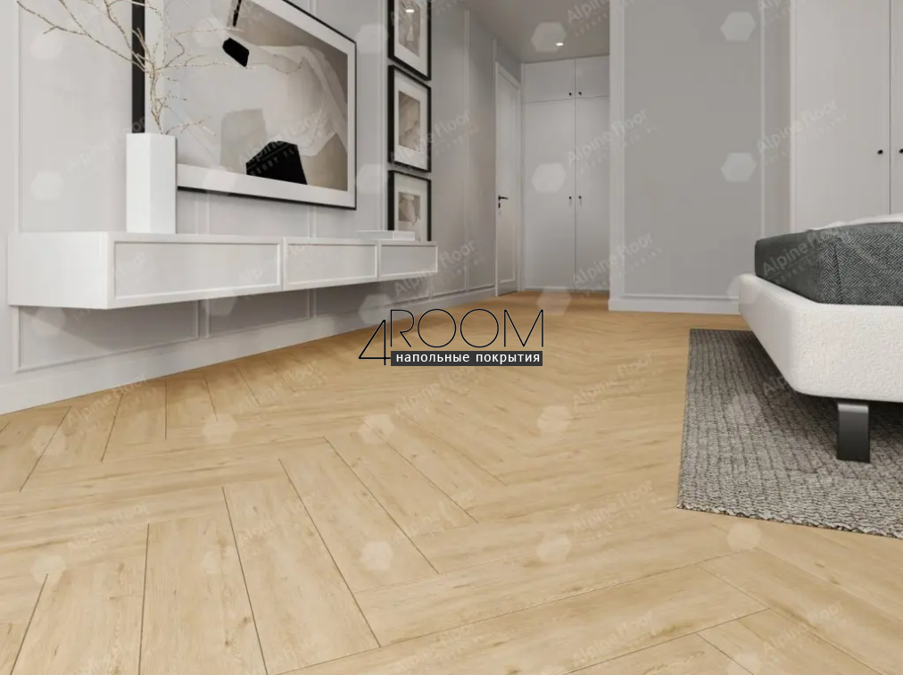 Каменно-полимерная замковая SPC плитка Alpine Floor Изящный паркет (Light Parquet), Дуб Лесат ЕСО 13-26 MC, 600х125х4/0,5мм, 43 класс