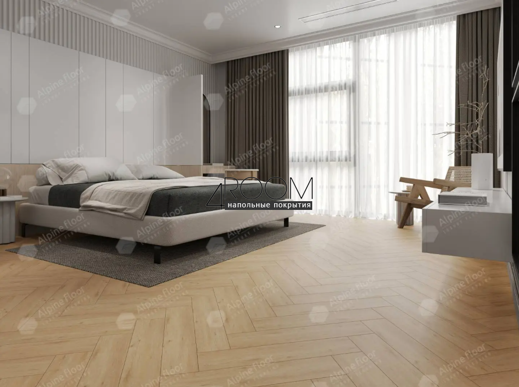 Каменно-полимерная замковая SPC плитка Alpine Floor Изящный паркет (Light Parquet), Дуб Лесат ЕСО 13-26 MC, 600х125х4/0,5мм, 43 класс